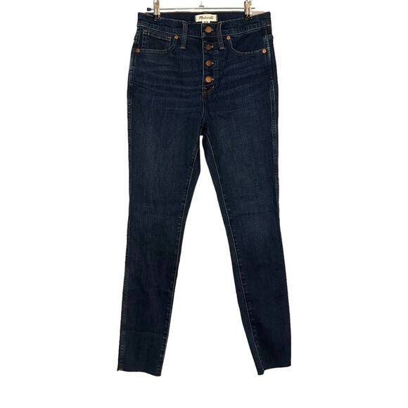 NWOT Madewell 10" High Rise Button Fly Skinny Jeans Dark Wash 28 - Picture 1 of 9